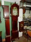 A cross-banded Mahogany cased eight day Longcase Clock, the painted face with Roman numerals, F.
