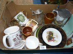 A quantity of china including a Franklin porcelain 'The Game Bird' stein and porcelain 'The Ashes'