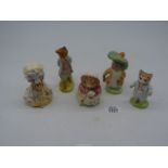 Five Royal Albert Beatrix Potter figures; Tom Kitten, Benjamin Bunny, Mrs Tiggywinkle Takes Tea,