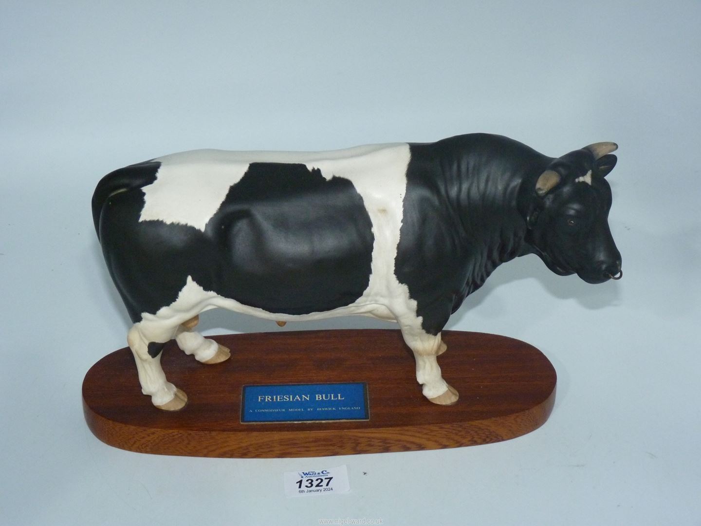 A Beswick Connoisseur model of a Friesian Bull on plinth, - Image 2 of 2