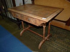A stylish Walnut and other woods Centre Table having a frieze drawer,