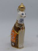 A Royal Crown Derby Siamese cat, no stopper, 8 3/4" tall.