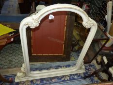 An arched cream finished framed Overmantel Mirror, 41'' high x 42'' wide approx.