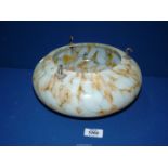 A vintage marbled effect glass ceiling light Shade in cream and orange, 10'' diameter.