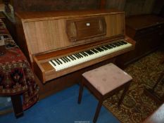 A Walnut and other woods "Challen 933"upright Piano,
