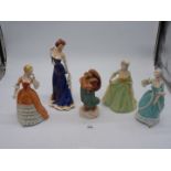 A quantity of figurines including Franklin Mint 'Marie Antoinette' and 'The Sistine Madonna' etc.