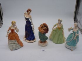 A quantity of figurines including Franklin Mint 'Marie Antoinette' and 'The Sistine Madonna' etc.