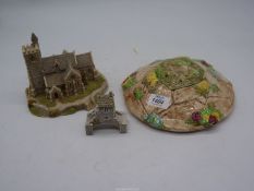 A large Falconware posy holder 'The Wishing Well' and two Lilliput Lane models including