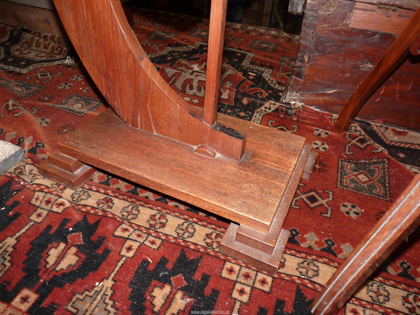 An unusual arts and crafts occasional Table having an oval ten sided crossbanded top, - Image 2 of 3