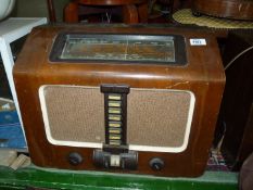 An 'His Master's Voice' Radio (some veneer missing to top), 19 1/2" x 10" x 15 1/4".