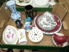 A quantity of mixed china including Copenhagen plates, Jersey Pottery rose bowl, Empire china, etc.