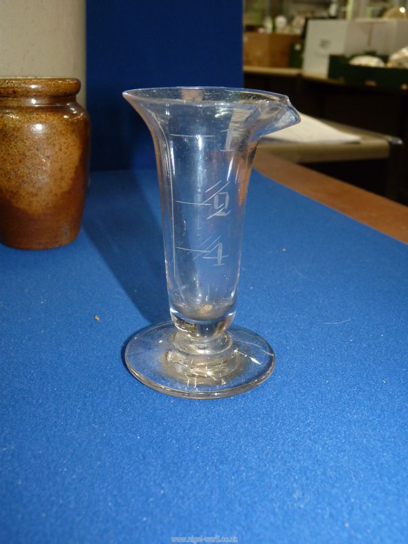 A quantity of glass and stoneware including hand blown measuring beaker (chip to rim), - Image 2 of 2