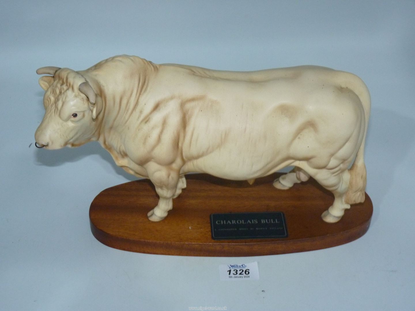 A Beswick Connoisseur model of a Charolais Bull on plinth, - Image 2 of 2