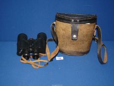 A pair of 6NU 7 x 50 binoculars, including strap, certificate and carry case, made in USSR.
