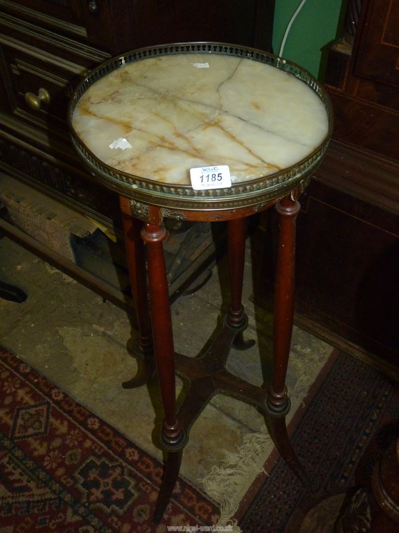 A 19th century Empire style Marble topped stand (marble cracked).