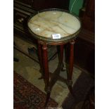 A 19th century Empire style Marble topped stand (marble cracked).