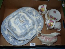A small quantity of china including Crown Royal part Teaset with orchid pattern,