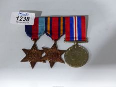 A set of three World War II Medals to include War Medal, the Burma Star and the 1939 - 1945 Star.