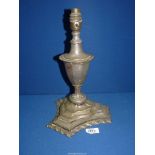 A silver plated Lamp base, 13 1/2'' tall.