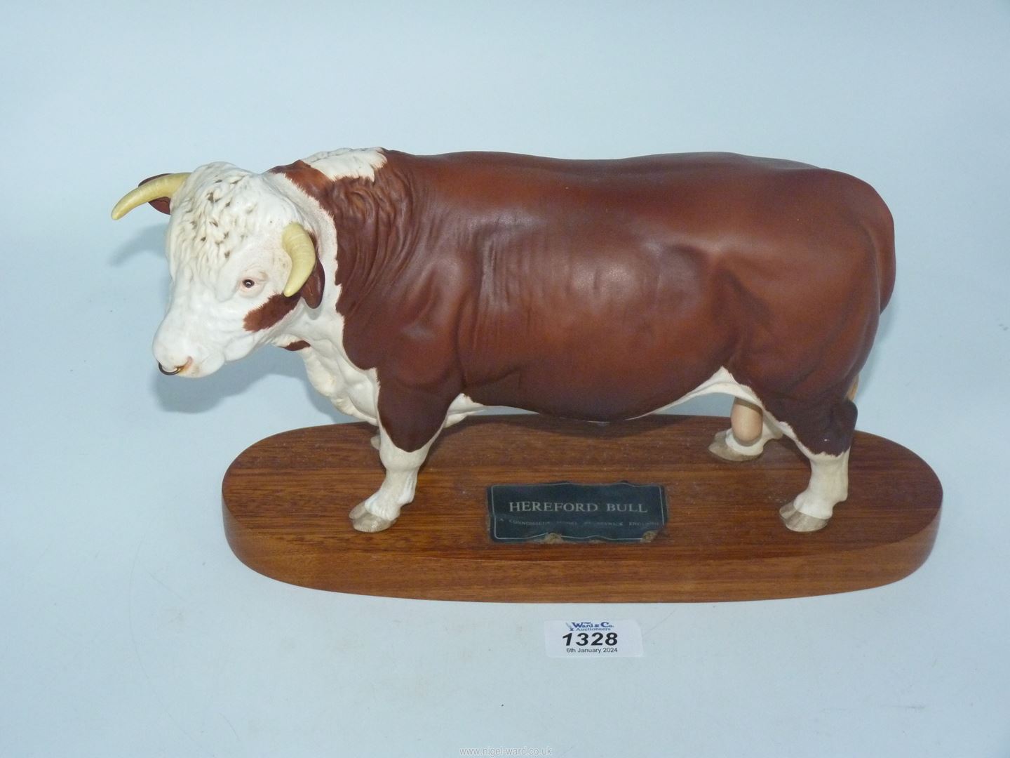 A Beswick Connoisseur model of a Hereford Bull on plinth. - Image 2 of 2