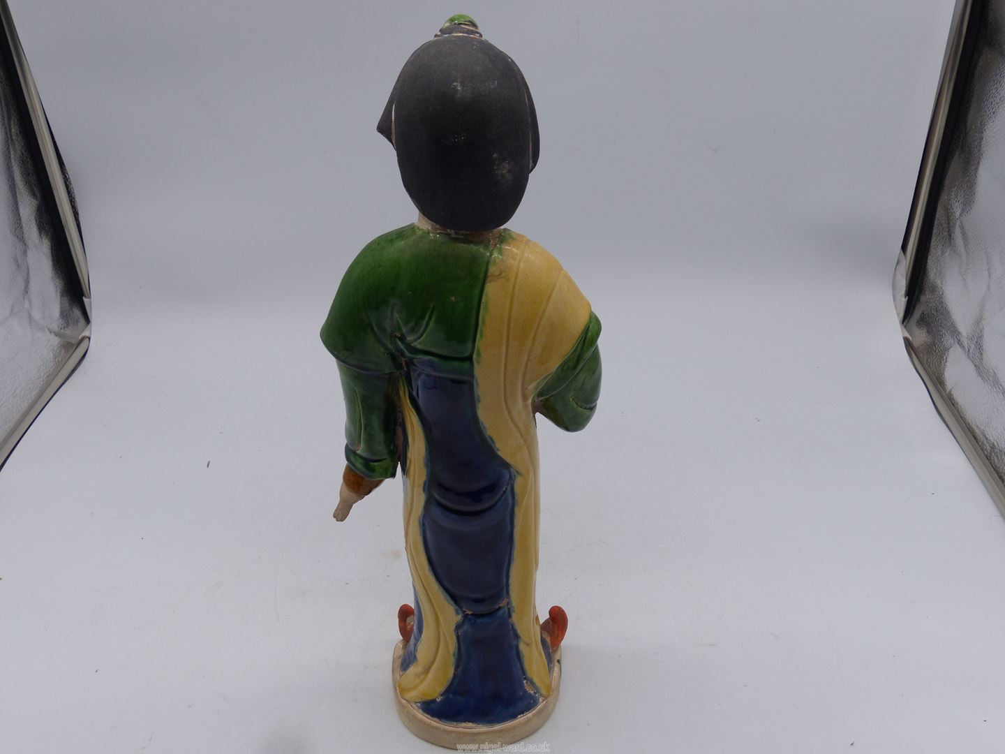 A Chinese pottery figure after a model of a Court lady from the Tang dynasty, 16 1/2" tall. - Image 2 of 5