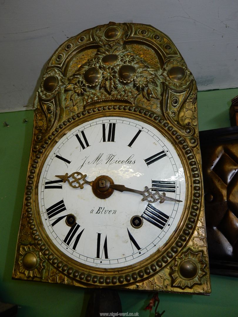 An unusual two train upright driven movement Wall CLock having a domed 8 1/4'' diameter white - Image 4 of 11