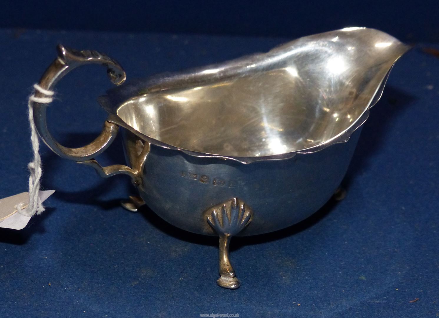 A Silver sauce Boat on hoof feet, Birmingham 1935, maker I.S. Greenberg & Co., 74.9g. - Image 2 of 2