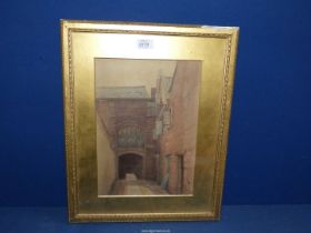 A framed and mounted Watercolour with 'Royal Institute of painters in Watercolours' label verso