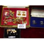 A quantity of cufflinks including rolled gold, etc.