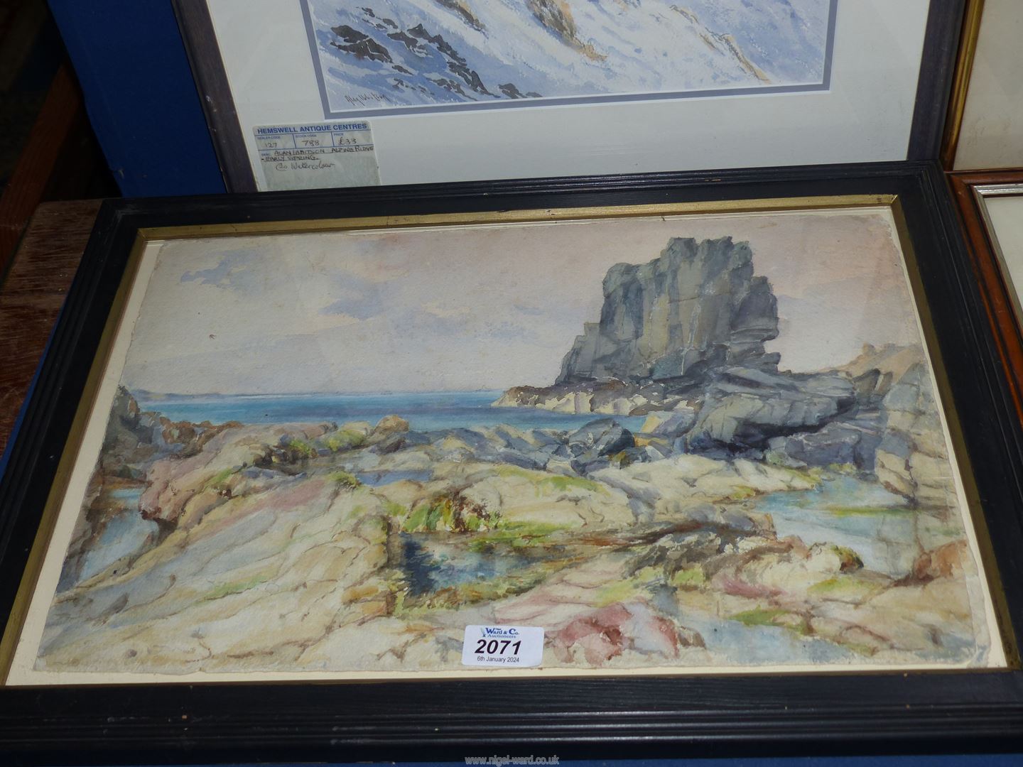 Four original art works, 'Alderney' watercolour by George Bain, - Image 4 of 5