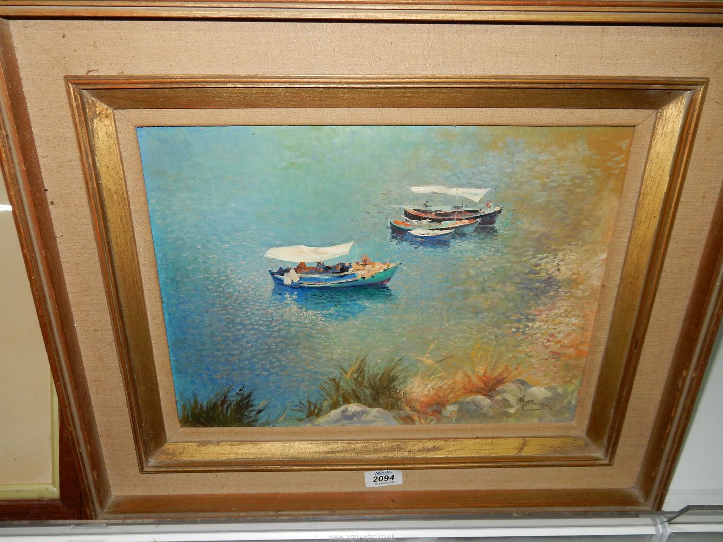 A framed Oil on board of a seascape from Paxos, signed lower left Matt Bruce (RI), - Image 5 of 9