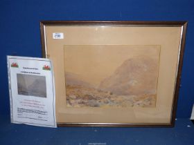 A framed and mounted Watercolour depicting Welsh landscape by Alfred William Hunt 1830-1896