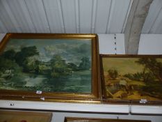 A large framed Print by John Constable 'The White Horse' and a print of 'Flatford Mill'.