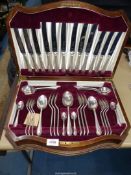 A six setting cateen of EPNS cutlery by Marcol, with key.