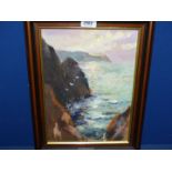 An Oil on board of seascape, signed lower right Eira Edwards, 13" x 17".