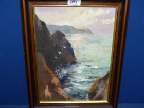 An Oil on board of seascape, signed lower right Eira Edwards, 13" x 17".