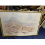 A framed Watercolour signed lower right D.