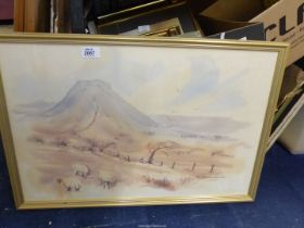 A framed Watercolour signed lower right D.