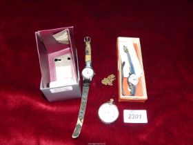 A Smiths lady's watch, Sekonda lady's watch and lady's silver pocket watch engraved to the back,