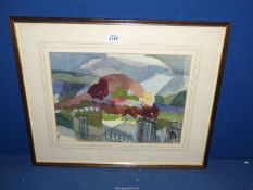 A framed and mounted Watercolour written verso Maisie Pye Smith 'Impressions of Portmeirion N.