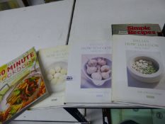 Five cookery books to include Delia Smith and The Reader's Digest 30 Minute Cookbook.