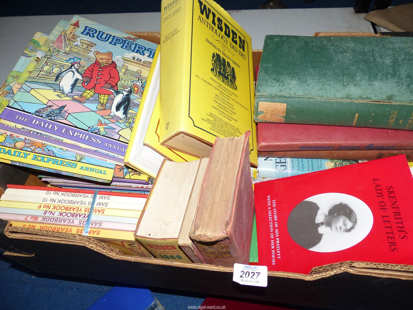 A large quantity of books to include Rupert Annuals, Crinolines and Crimping Irons,
