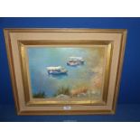 A framed Oil on board of a seascape from Paxos, signed lower left Matt Bruce (RI),