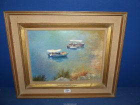 A framed Oil on board of a seascape from Paxos, signed lower left Matt Bruce (RI),