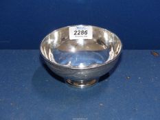 A Victorian silver footed Bowl with engraved detail, Sheffield 1870, by I.H.