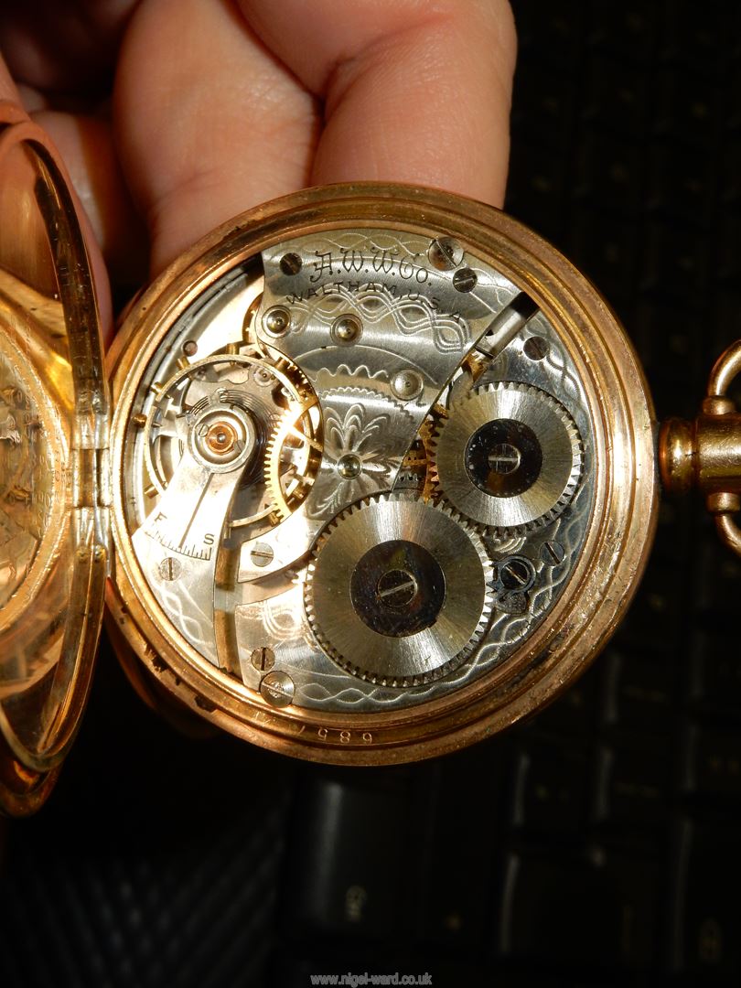 A Waltham pocket watch (no. - Image 3 of 10