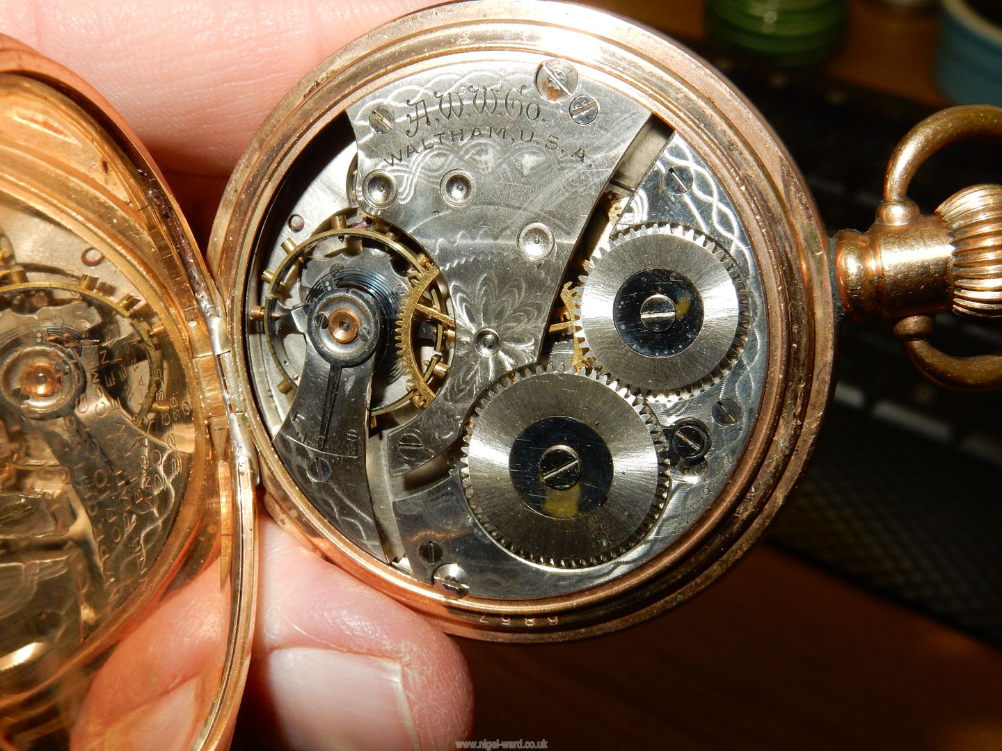 A Waltham pocket watch (no. - Image 6 of 10