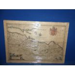 An antique Dutch map showing the East coast of Scotland "Provincae Lauden Sev Lothian", a/f.