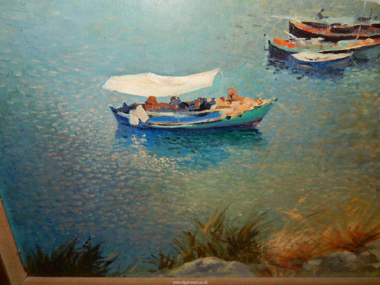 A framed Oil on board of a seascape from Paxos, signed lower left Matt Bruce (RI), - Image 6 of 9