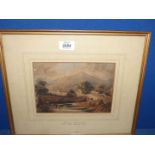 A framed and mounted Watercolour 'Keswick, Cumberland' by John Varley, 15 1/4'' x 13''.